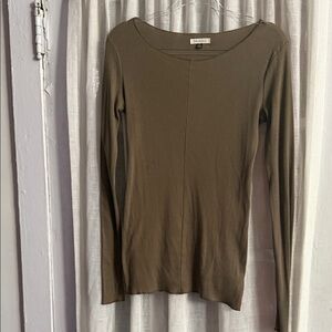 J. Jill Khaki Long Sleeve Blouse